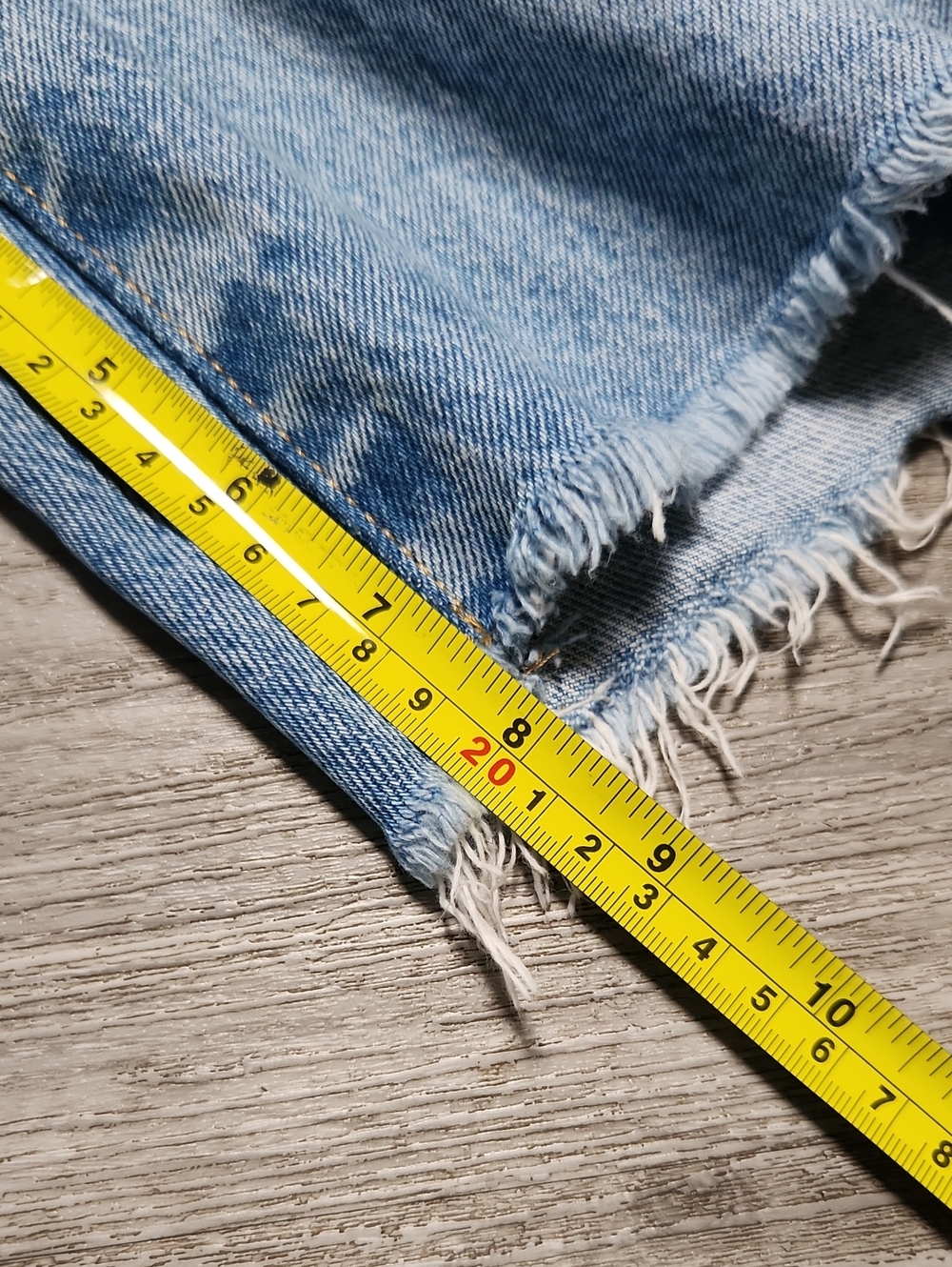 Levis Light Blue Distressed Denim Jean Shorts - Picture 7 of 11